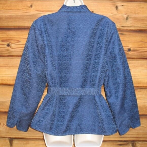 NWOT Blue Brocade Jacket - Picture 6 of 8